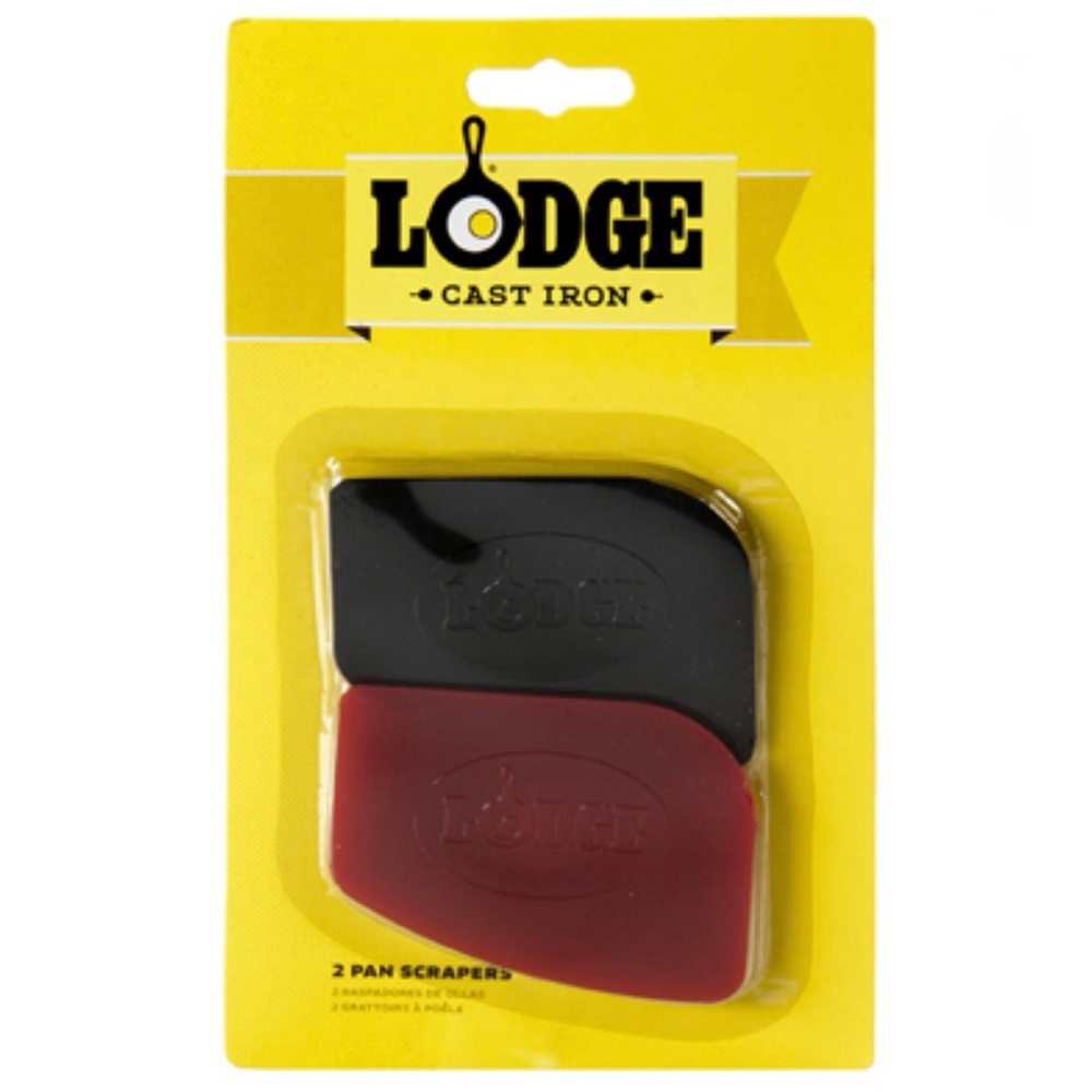 Lodge 2 Pack Durable Polycarbonate Black Red Pan Scrapers